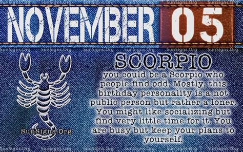 November 5 Zodiac Horoscope Birthday Personality